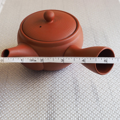 Japanese Tokoname Ware Kyusu Teapot  Red Clay Ceramesh 430ml Made in Japan, Aichi