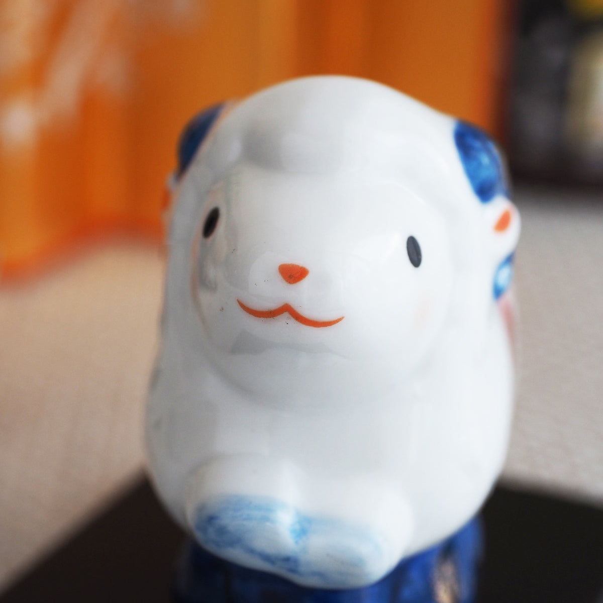 Blue and White Sheep Zodiac Figurine with Gold Screen | Yakushigama 2027