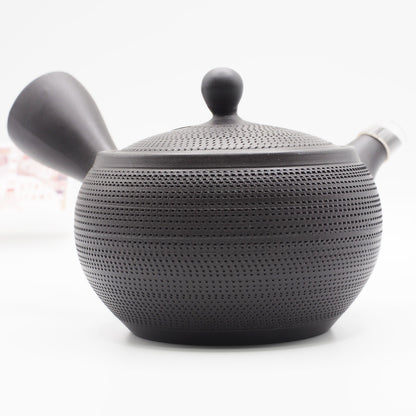 Japanese Tokoname Ware Kyusu Teapot 'Dark Gray Black Ceramesh' 300ml Made in Japan, Aichi