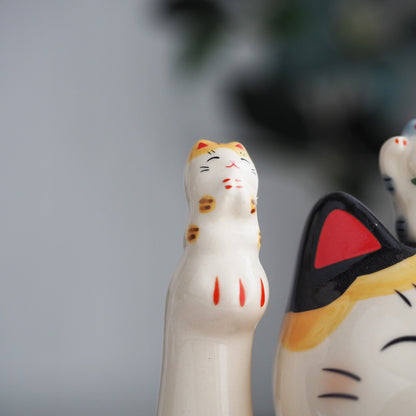 Great Fortune Japanese Lucky Cat Figurine with Lucky Mallet – 5 in Maneki Neko | Yakushigama