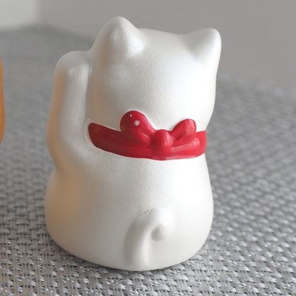 Mini Japanese Lucky Cat Pair – Black & Silver Maneki Neko | Yakushigama