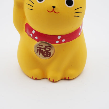 Yakushigama Mini Japanese Lucky Cat Figurine (Maneki Neko) – Hand-Painted, 9 Colors