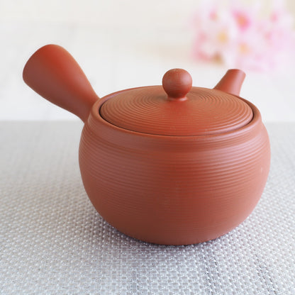 Japanese Tokoname Ware Kyusu Teapot  Red Clay Ceramesh 430ml Made in Japan, Aichi