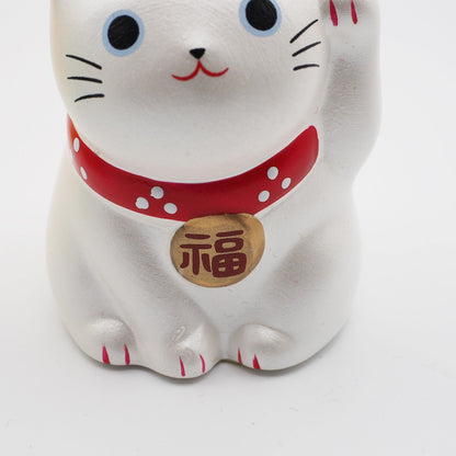 Yakushigama Mini Japanese Lucky Cat Figurine (Maneki Neko) – Hand-Painted, 9 Colors