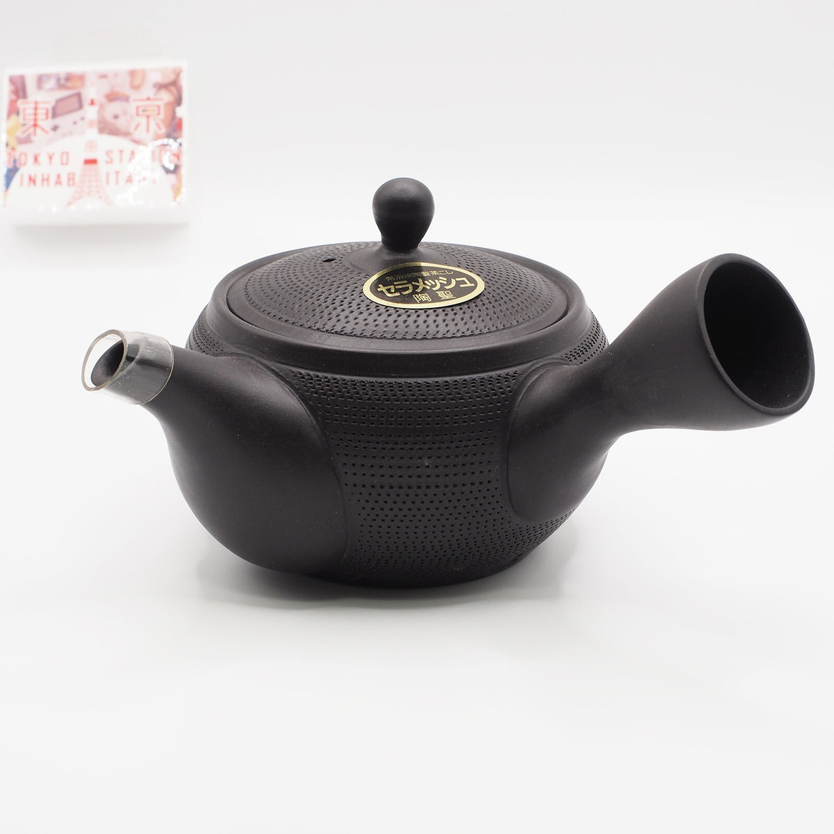 Japanese Tokoname Ware Kyusu Teapot 'Dark Gray Black Ceramesh' 300ml Made in Japan, Aichi