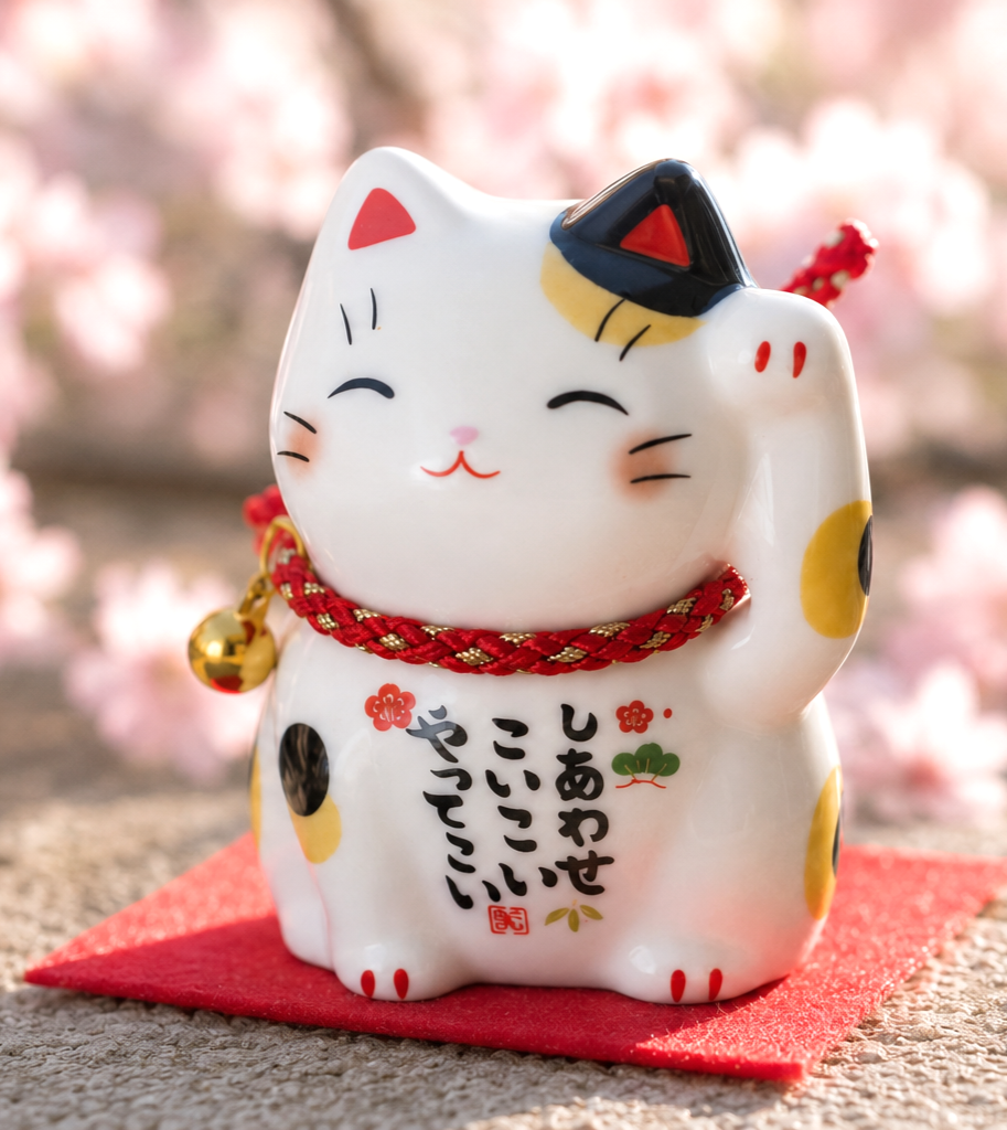 Japanese Lucky Cat Figurine – Calico Maneki Neko | Yakushigama