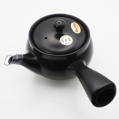 Japanese Tokoname Ware Kyusu Teapot 'Black-Round' 360ml Made in Japan, Aichi