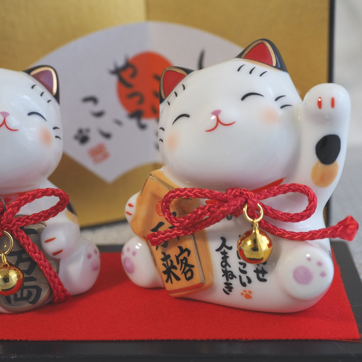 Maneki Neko Japanese Lucky Cat Pair – Wealth & Welcome | Yakushigama