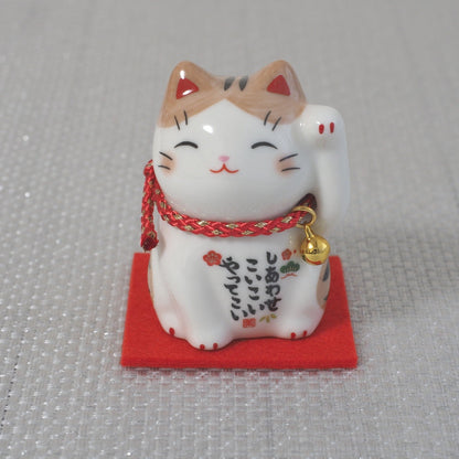 Set of 4 Japanese Lucky Cats – Calico, Brown Calico, Tuxedo & Orange Tabby | Yakushigama