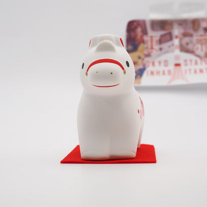 Red Plum Horse Zodiac Figurine with Display Screen | Yakushigama 2026 Zodiac