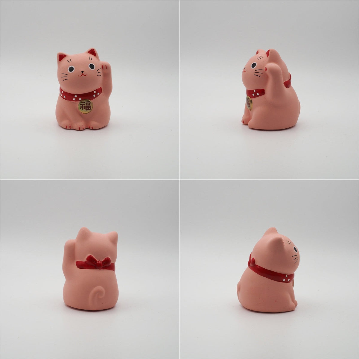Yakushigama Mini Japanese Lucky Cat Figurine (Maneki Neko) – Hand-Painted, 9 Colors
