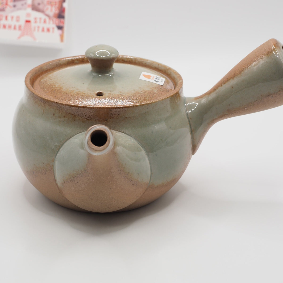 Japanese Tokoname Ware Kyusu Teapot 'Ash Gray Green Glaze' Ceramesh 350ml Made in Japan, Aichi