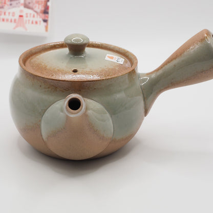 Japanese Tokoname Ware Kyusu Teapot 'Ash Gray Green Glaze' Ceramesh 350ml Made in Japan, Aichi