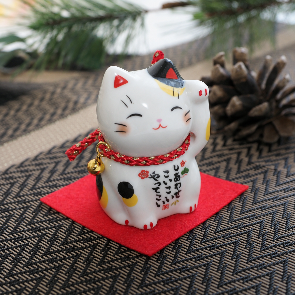 Set of 4 Japanese Lucky Cats – Calico, Brown Calico, Tuxedo & Orange Tabby | Yakushigama