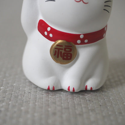 Yakushigama Mini Japanese Lucky Cat Figurine (Maneki Neko) – Hand-Painted, 9 Colors