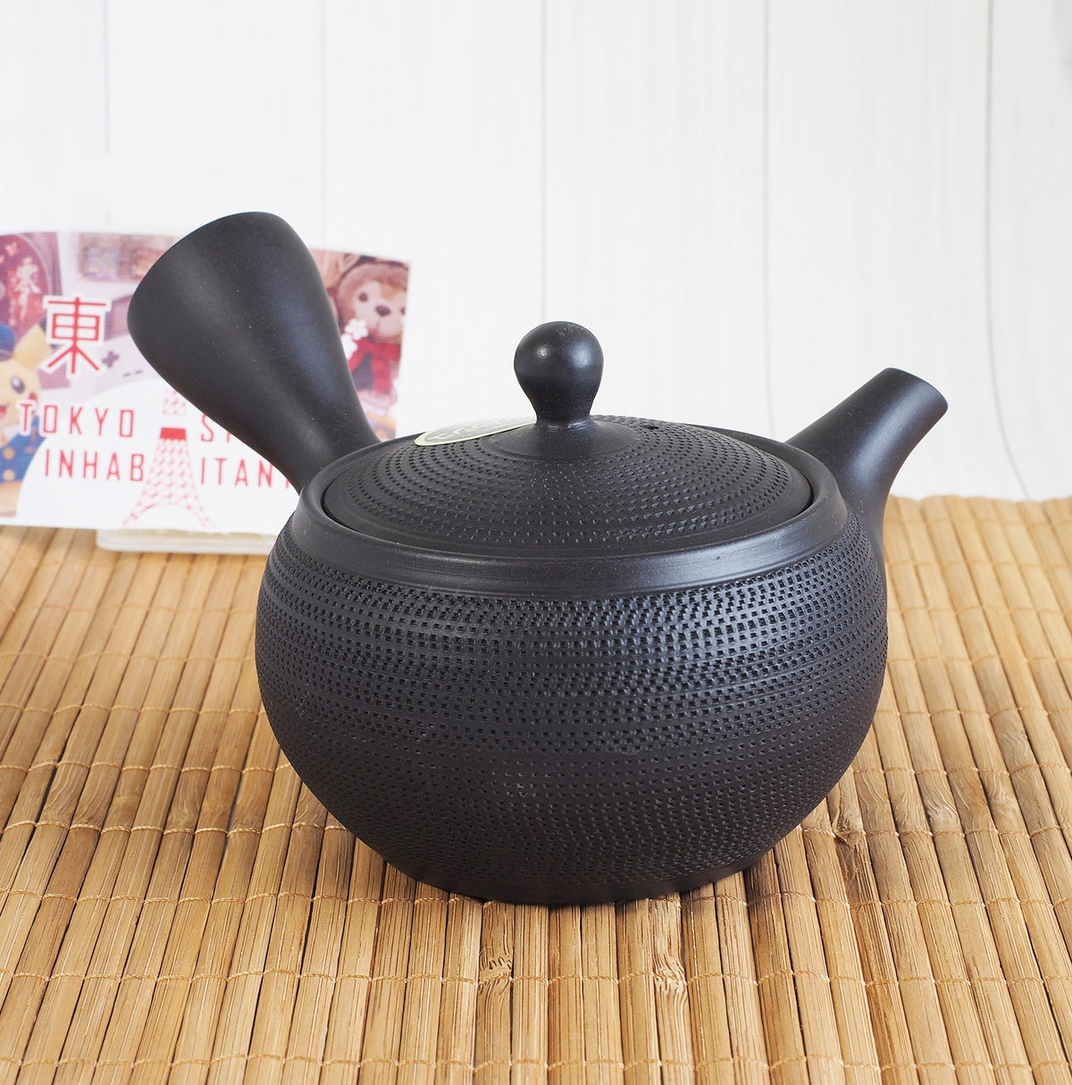 Japanese Tokoname Ware Kyusu Teapot 'Dark Gray Black Ceramesh' 300ml Made in Japan, Aichi