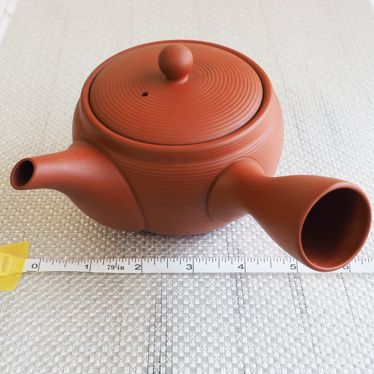Japanese Tokoname Ware Kyusu Teapot  Red Clay Ceramesh 430ml Made in Japan, Aichi