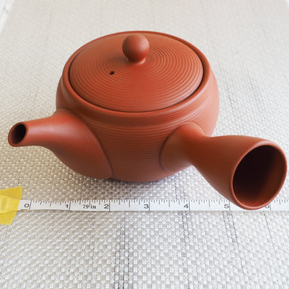 Japanese Tokoname Ware Kyusu Teapot  Red Clay Ceramesh 430ml Made in Japan, Aichi