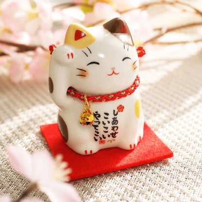 Brown Calico Maneki Neko – Mini Lucky Cat - Yakushigama