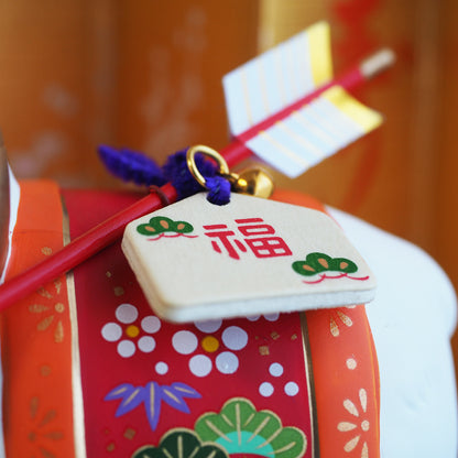 Japanese Grand Sheep Zodiac Ornament w/ Hamaya Arrow 2027 Yakushigama Eto Decor