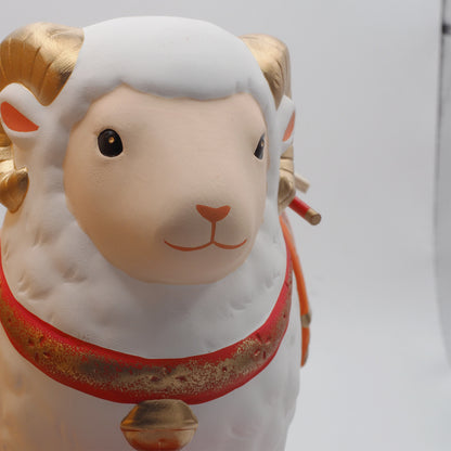 Japanese Grand Sheep Zodiac Ornament w/ Hamaya Arrow 2027 Yakushigama Eto Decor