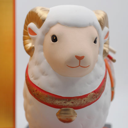 Japanese Grand Sheep Zodiac Ornament w/ Hamaya Arrow 2027 Yakushigama Eto Decor